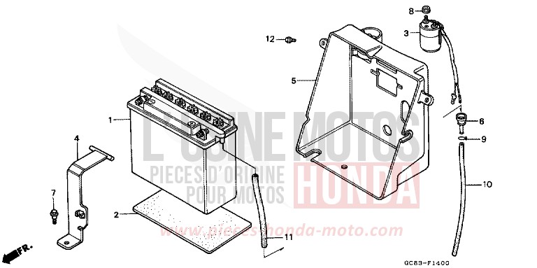 BATTERIE von SCV 100 Lead PARATI BLUE (PB131) von 1989